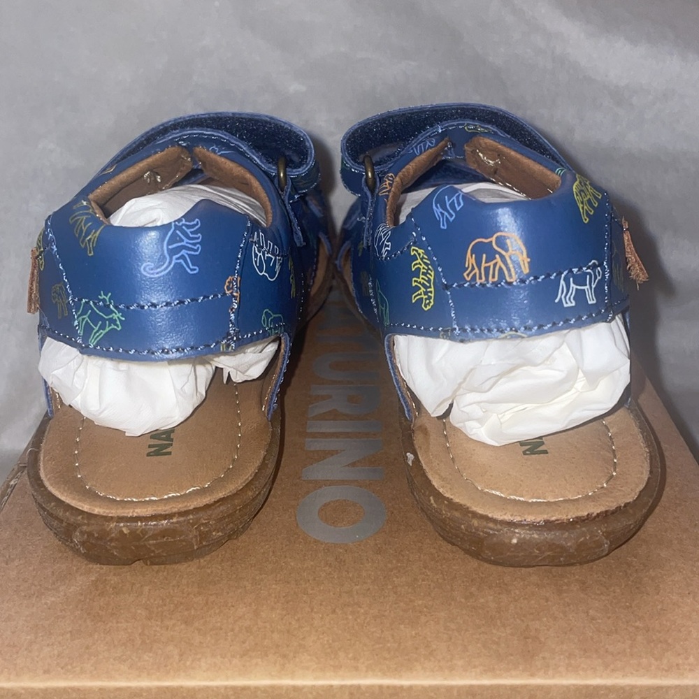 NWT NATURINO SKY Leather sandals Blue with Animals Print - Picture 11 of 15